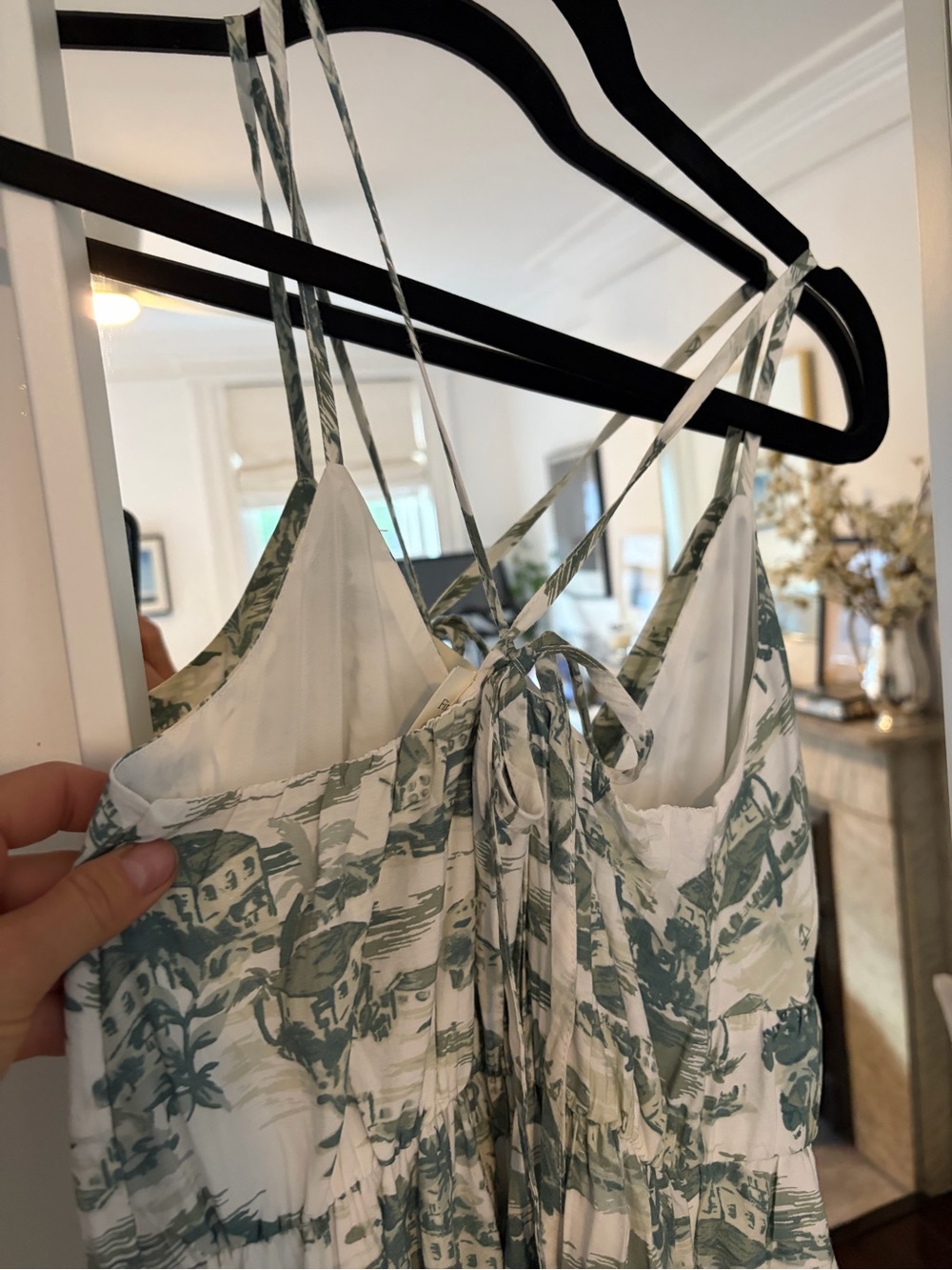 Green Toile Print Maxi Sun Dress - Picture 4 of 9